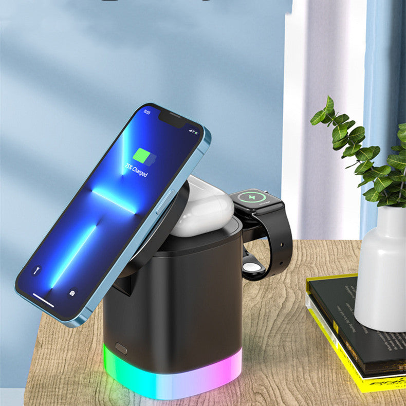 3-in-1 Magnetic Wireless Fast Charger with RGB Ambient Light - Tech Buddy