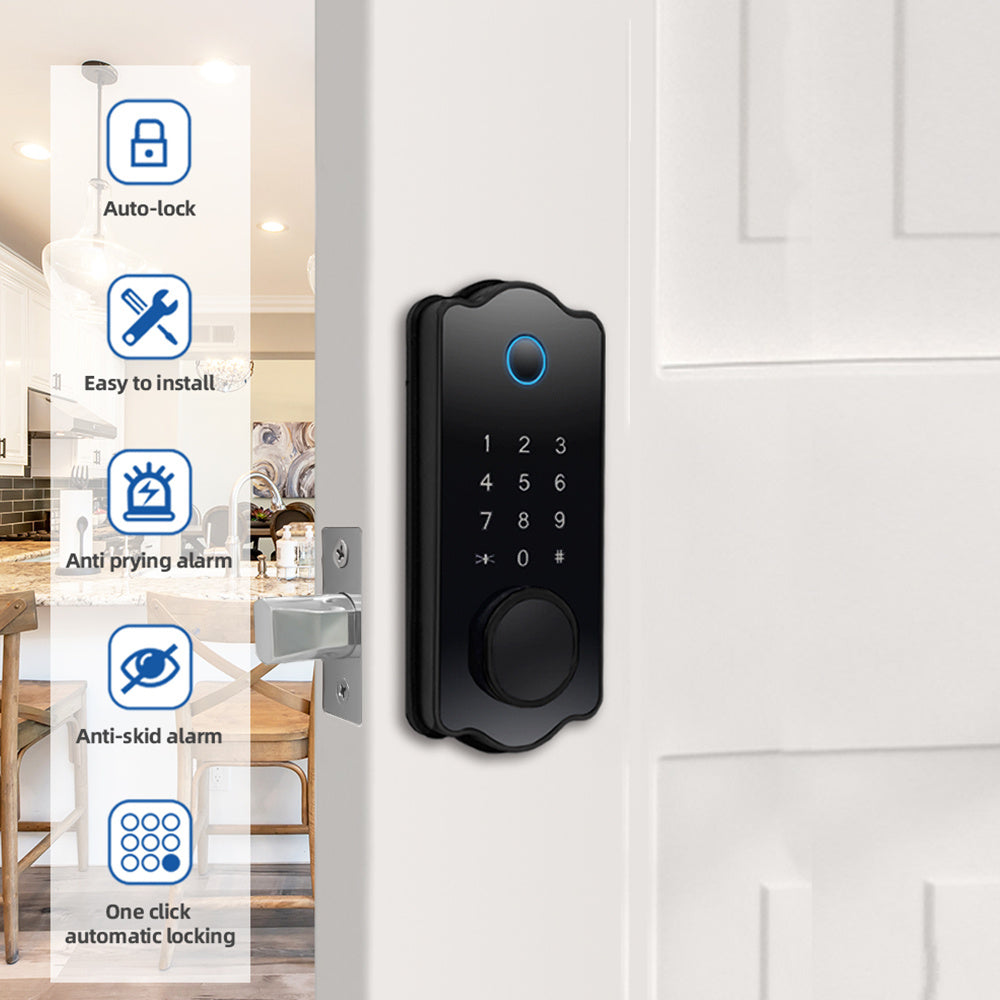 5-in-1 Smart Water-Resistant Door Lock with Auto Lock & - Tech Buddy